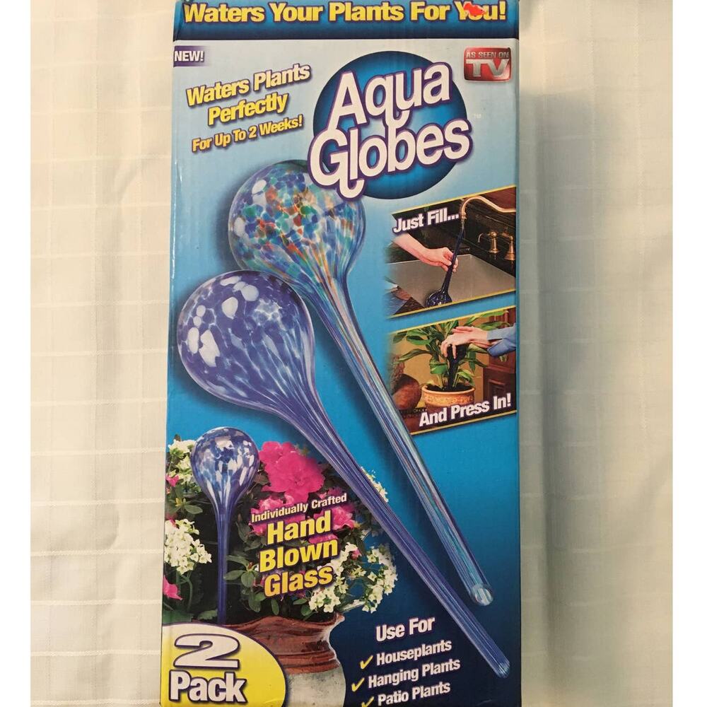 Aqua Globes Hand Blown 2 Pack As Seen On TV